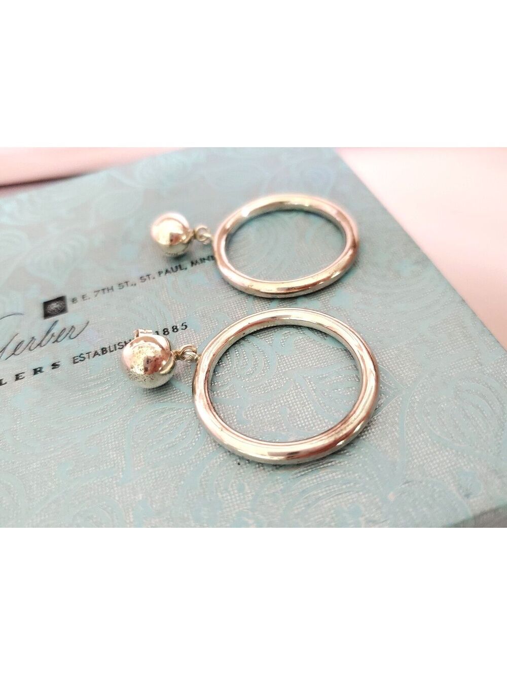 Vintage Sterling Silver Ball Round Earrings